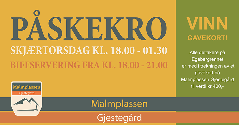 Påskekro på Malmplassen Gjestegård skjærtorsdag Påskekro på Malmplassen Gjestegård skjærtorsdag